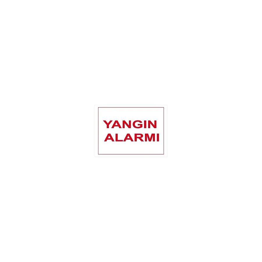 New Jargon Yangın Alarmı Levhası - Saç Malzeme 35X50 cm - 35 x 50 cm
