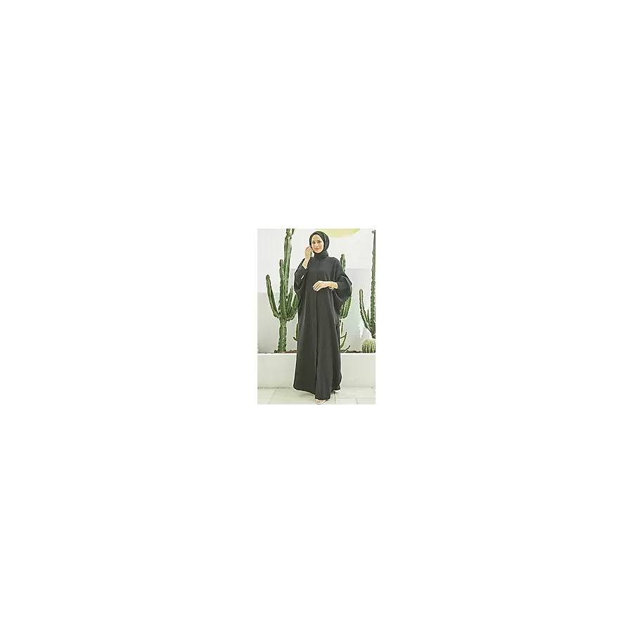Neways 6571-Fendi Modal Abaya Siyah
