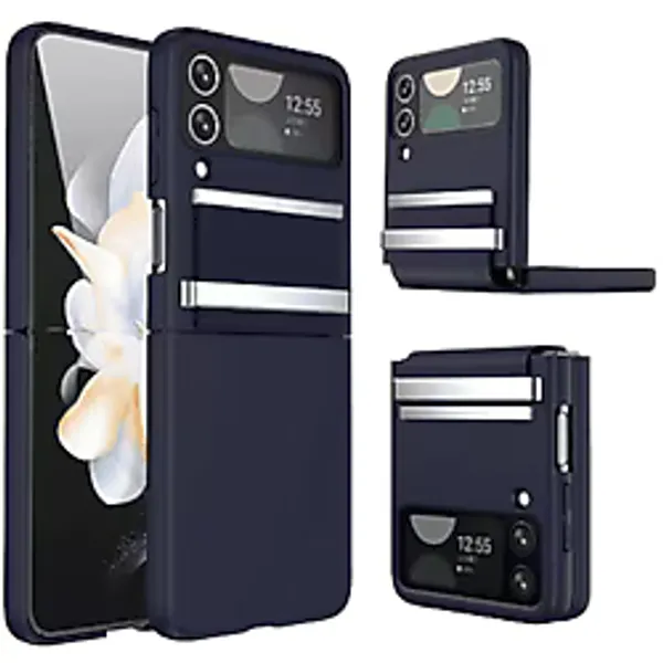 NEWFACE Samsung Galaxy Z Flip 4 Uyumlu Belt Kapak Telefon Kılıfı Lacivert