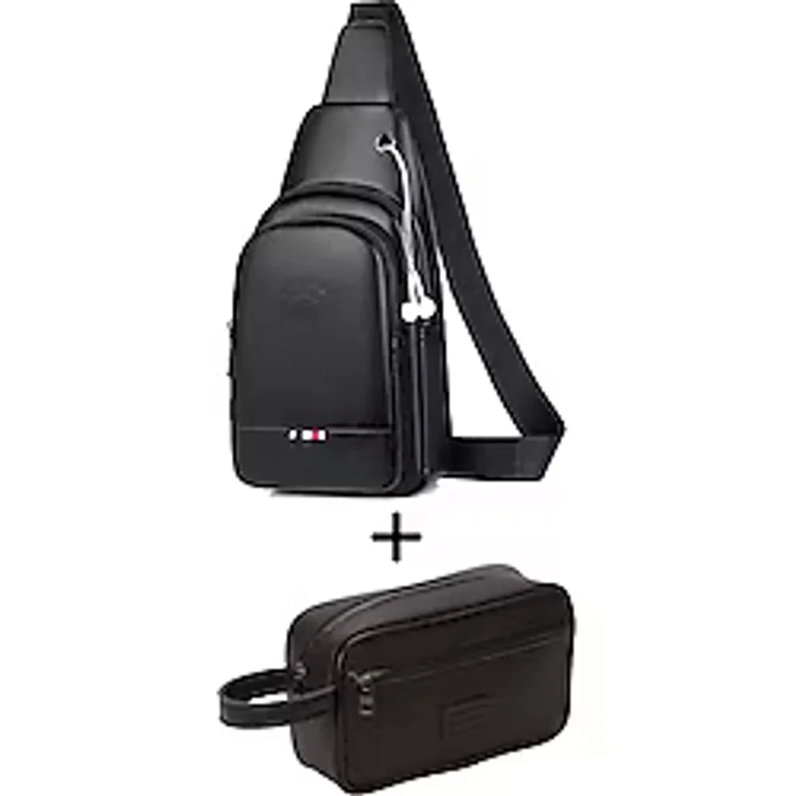 Newish Polo Erkek Çapraz Omuz Çantası ve Portföy Clutch Traş Bakım Günlük El Çantası NEWPOLO130 - Siyah - Siyah - Altın