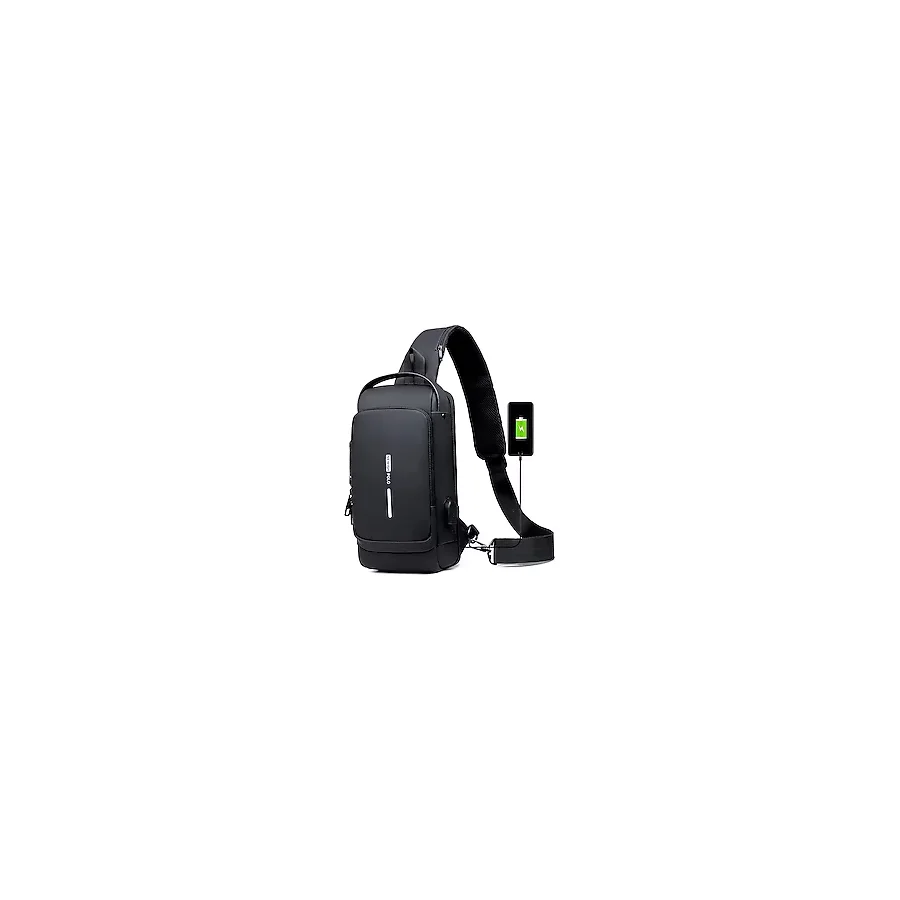 Newish Polo Erkek Siyah Usb Çıkışlı Çapraz Askılı Omuz ve Bel Çantası newpolo222