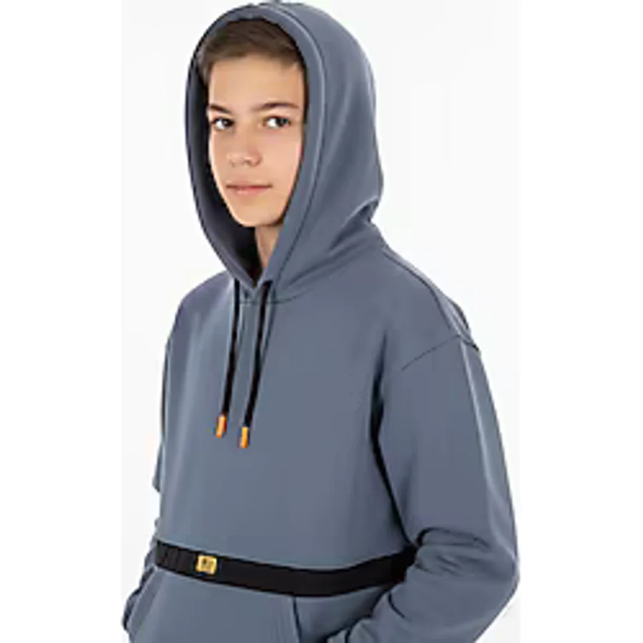 NEWKİDS Kapşonlu Kanguru Cepli Detaylı Erkek Çocuk Sweatshirt