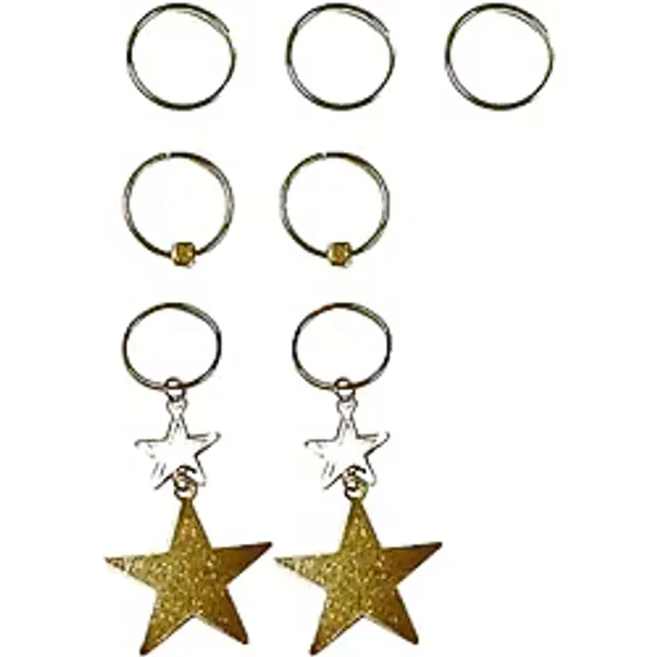 Newobsessions Superstar Altın Saç Küpesi, 7'li Set, Unisex