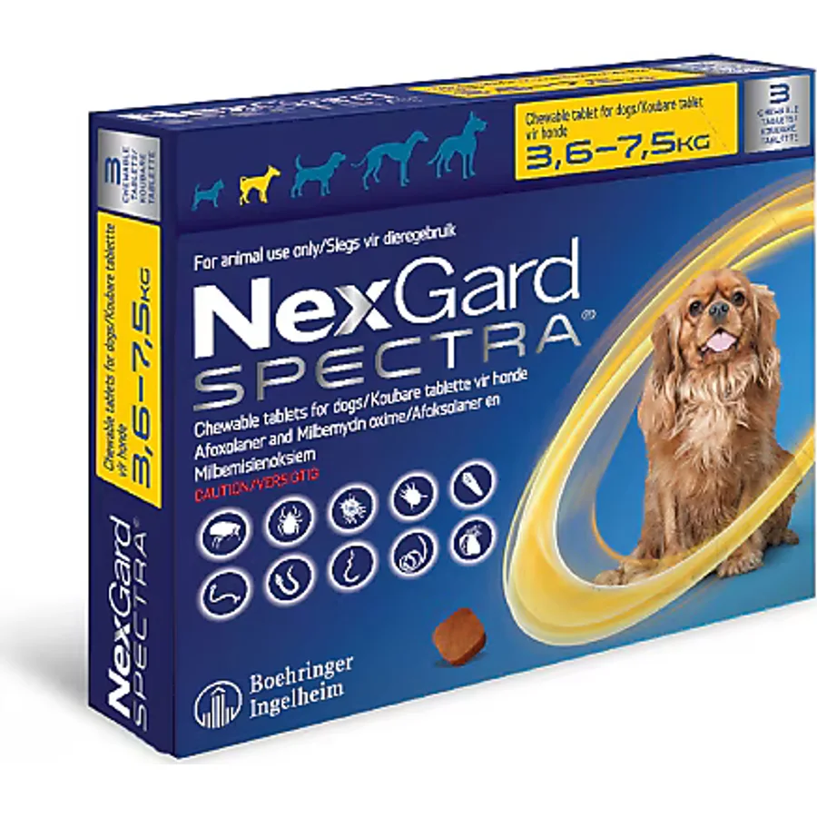 Nexgard Spectra Parazit Koruması 3.5 - 7.5 kg Köpekler için Çiğnenebilir Tablet