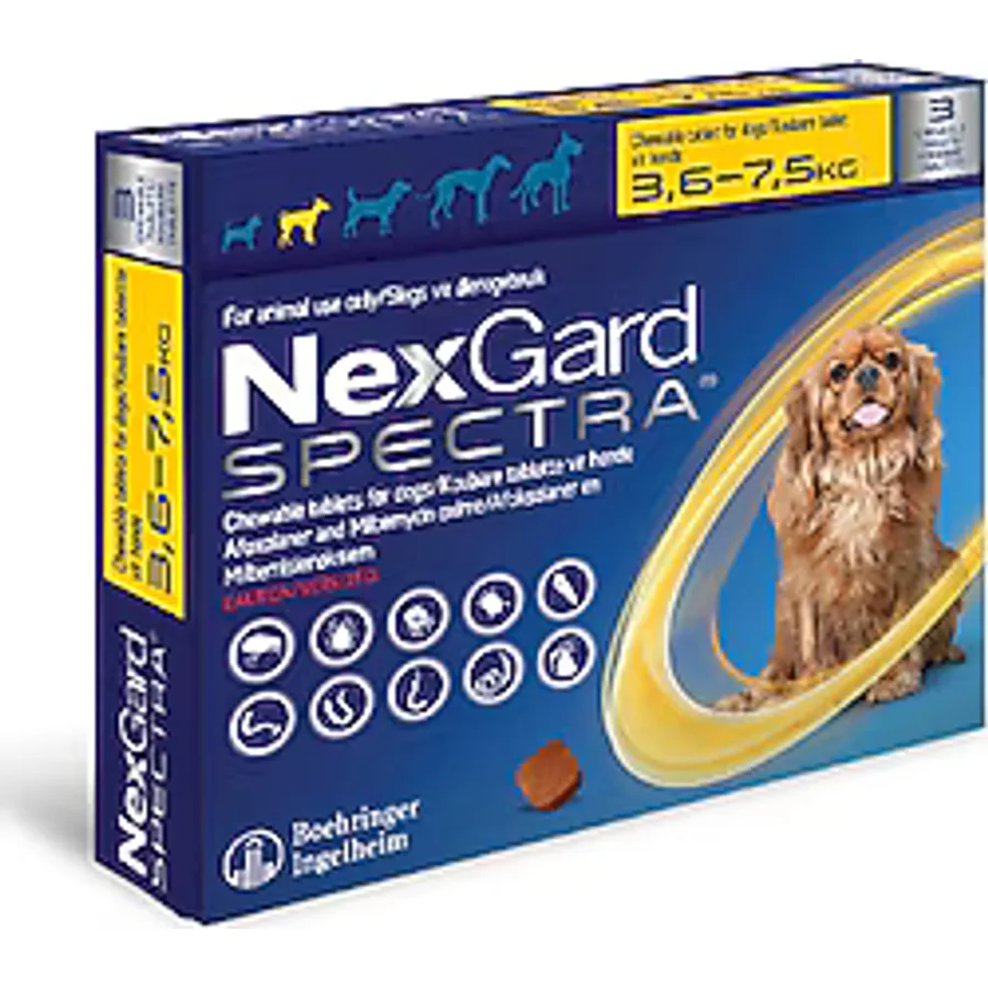 Nexgard Spectra Parazit Koruması 3.5 - 7.5 kg Köpekler için Çiğnenebilir Tablet