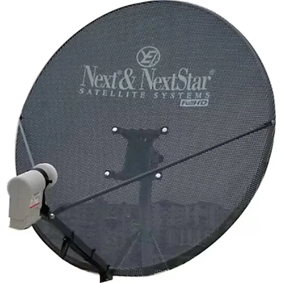 NEXT NEXSTAR- DELİKLİ Rüzgara Ve Kara Dayanıklı Çanak Anten 90-95 cm -3 kollu-4lü lnb 20 metrekablo