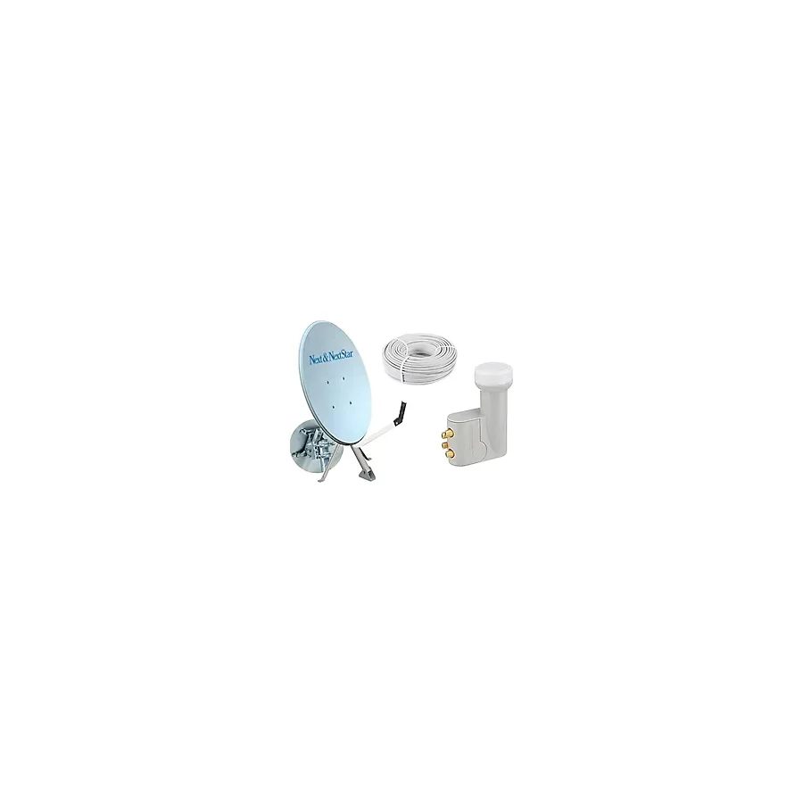 NEXT NEXTSTAR 75 Cm Ofset Çanak Anten Full Set Dörtlü Lnb 25 Mt Anten Kablosu Full Bakır