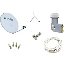 NEXT&NEXTSTAR Next Televizyon Çanak Anten Takımı Full Set 4k Hd Tv Uyumlu 85cm Dörtlü Lnb kablo