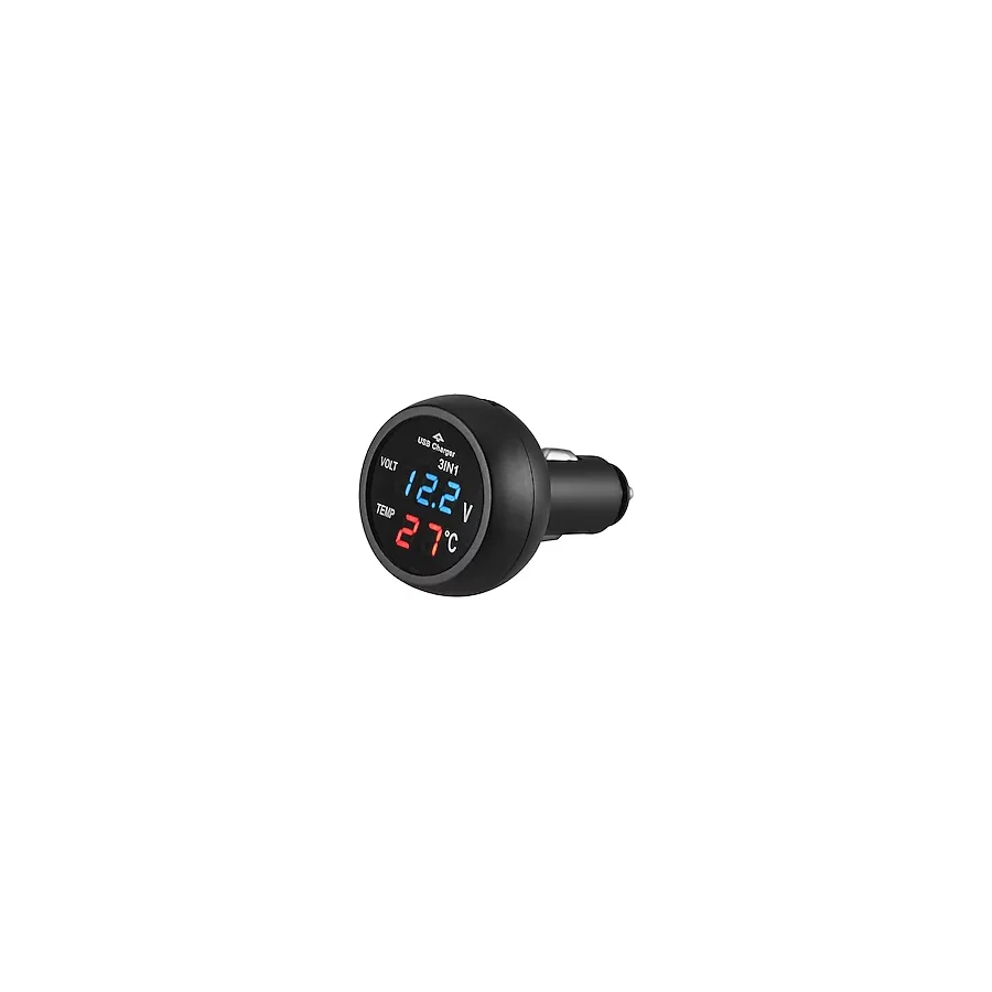 Next Oto Oto Çakmaklık Usb Şarj Soketi Voltmetre Termometre 12/24V Mavi