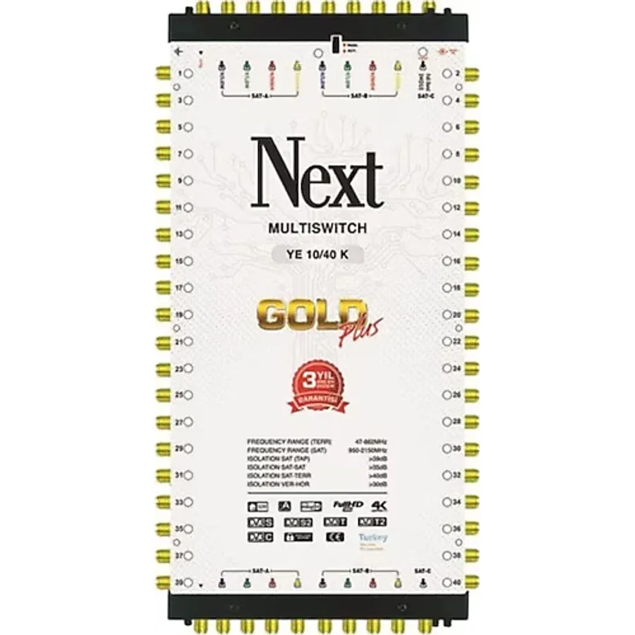 Next Ye-10/40 Hybrid Sonlu Ve Kaskatlı Bir Arada Gold Plus Multiswitch Uydu Santrali