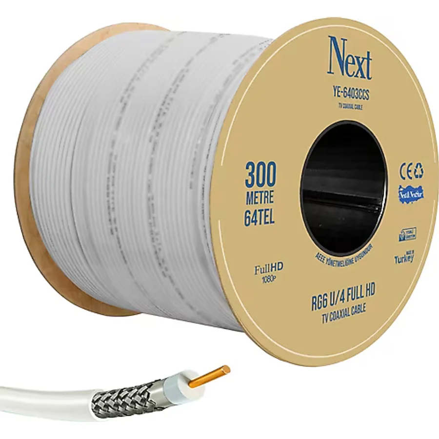 NEXT YE-6403 Anten Kablosu Rg6 U4 64 Tel 300 Metre