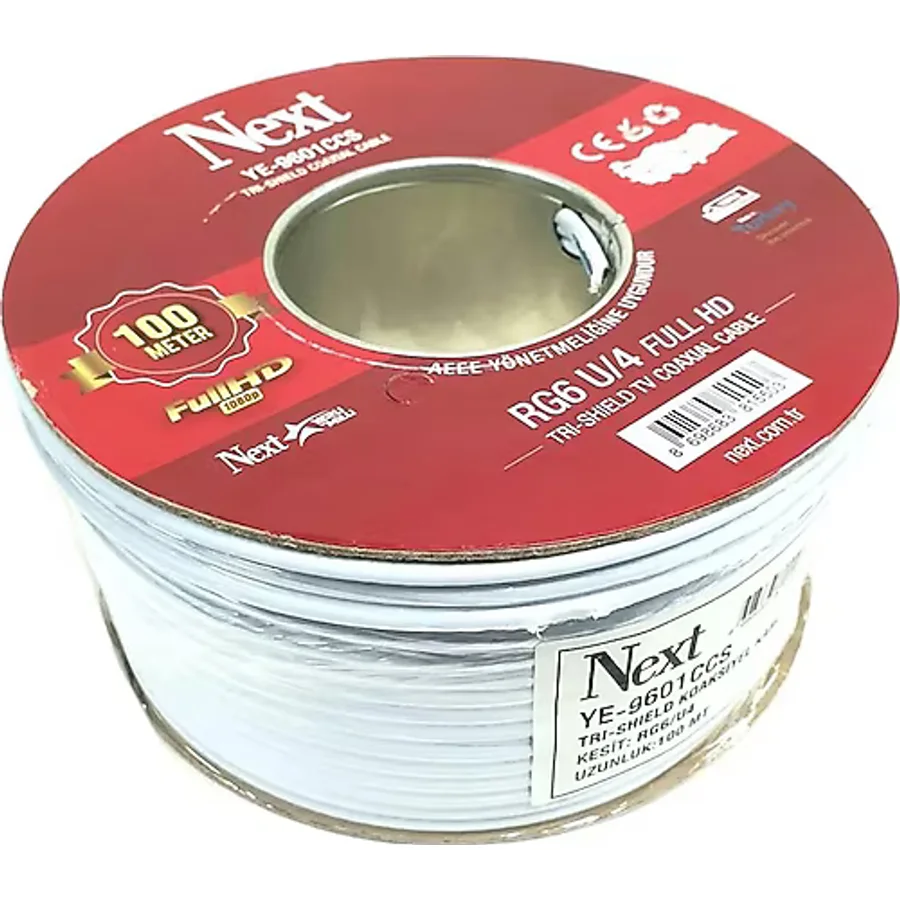 NEXT YE-9601 RG6U4 HD CCS Trishield Anten Kablosu 100Metre