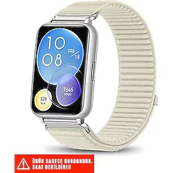 Nezih Case Huawei Watch Fit 2 Uyumlu Hasır Örgü Spor Cırtlı Pratik Naylon Kordon 20mm