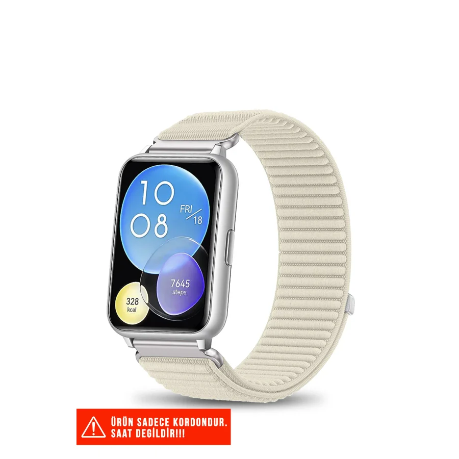 Nezih Case Huawei Watch Fit 2 Uyumlu Hasır Örgü Spor Cırtlı Pratik Naylon Kordon 20mm