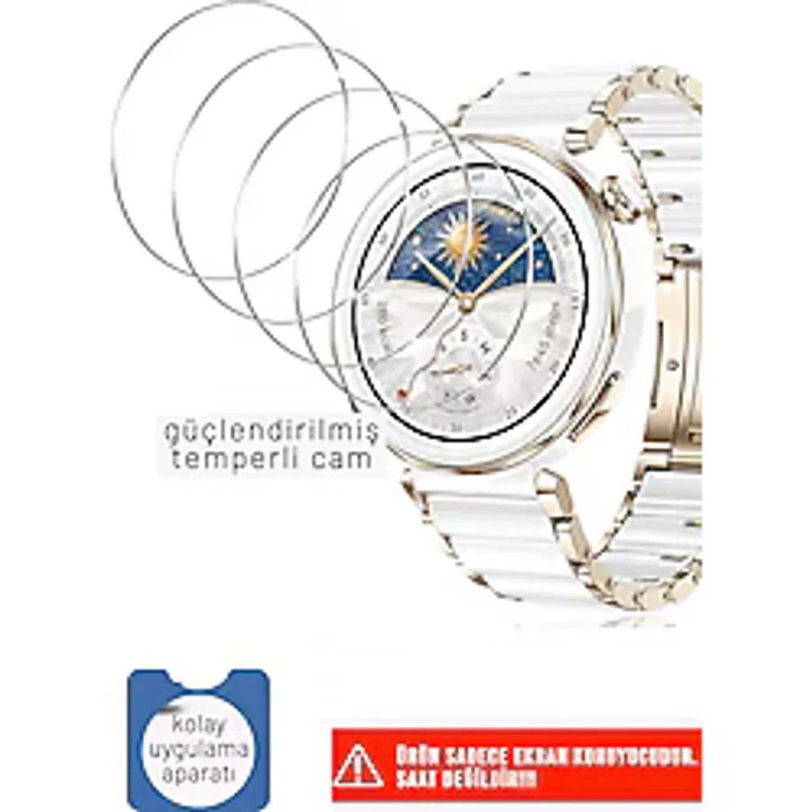 Nezih Case Huawei Watch Gt5 Pro 42mm Uyumlu Güçlendirilmiş Temperli Cam Ekran Koruyucu