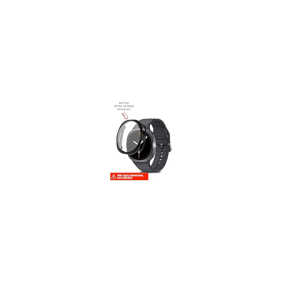 Nezih Case Samsung Galaxy Watch 8 44mm Uyumlu Sert PC Kasa ve Ekran Koruyucu