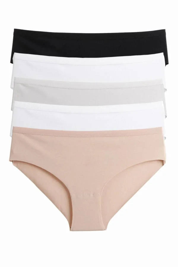 Nicoletta Kadın Külot 5'li Paket Lazer Kesim Pamuklu GRİ - 2