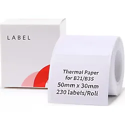 Niimbot 50X30MM Beyaz Etiket B21/B1/B3S İçin 230 Adet Yırtılmaz, Sudan ve Yağdan Etkilenmez