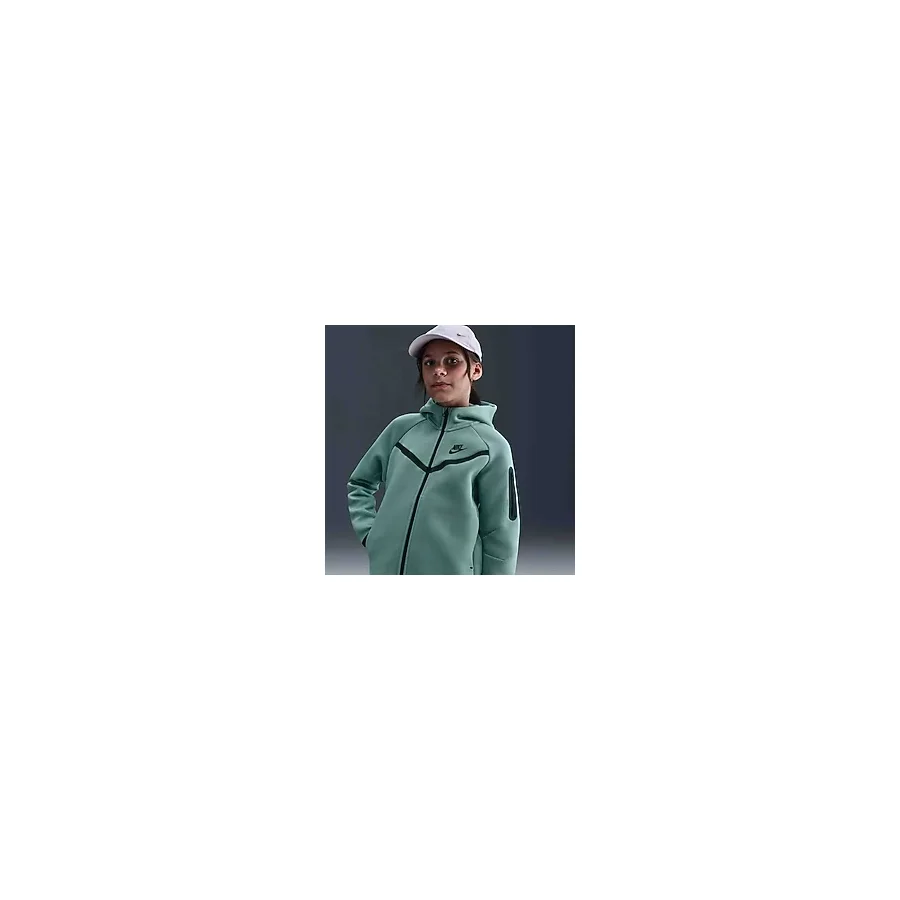 Nike Sportswear Tech Fleece Unisex Çocuk Sweatshirt - 007-Yeşil - 8 - 10 Yaş