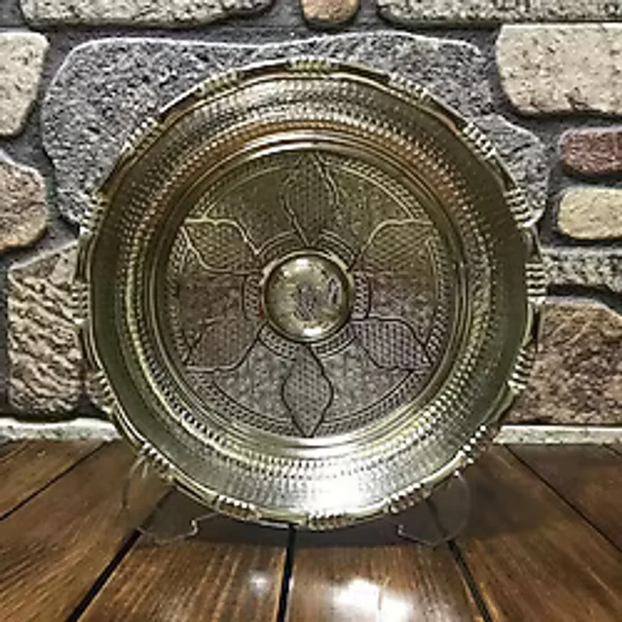 Nikelajlı Bakır Hamam Tası 20 CM