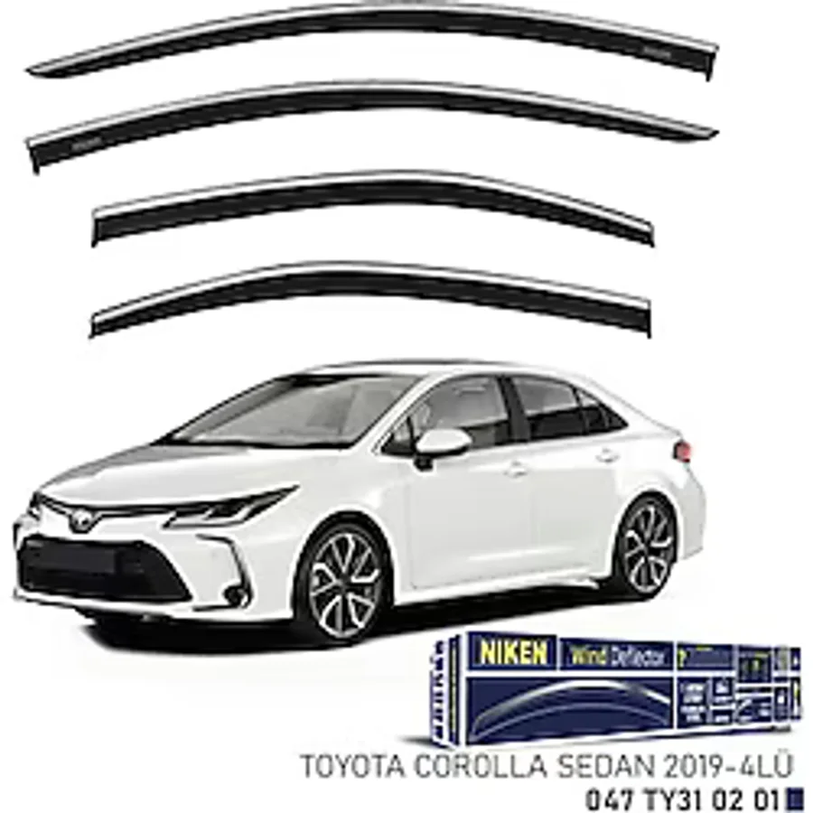 Niken Kromlu Cam Rüzgarlığı Toyota Corolla Sedan 2019-2022 İle Uyumlu