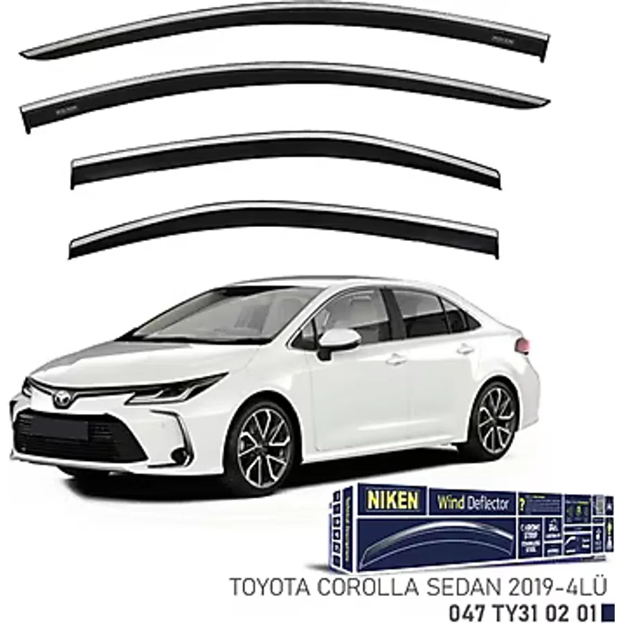 Niken Kromlu Cam Rüzgarlığı Toyota Corolla Sedan 2019-2022 İle Uyumlu