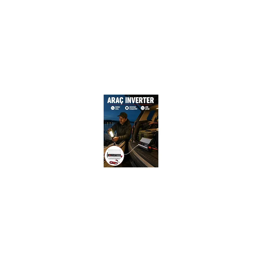 Nilavia 500W Araç Inverter Aküden Priz Dönüştürücü - AL002A-62WAF8 - Çok Renkli