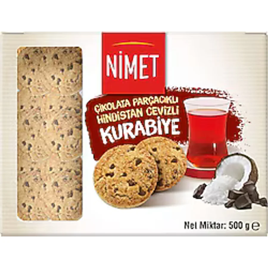 Nimet 500 gr Çikolata Parçacıklı Hindistan Cevizli Kurabiye