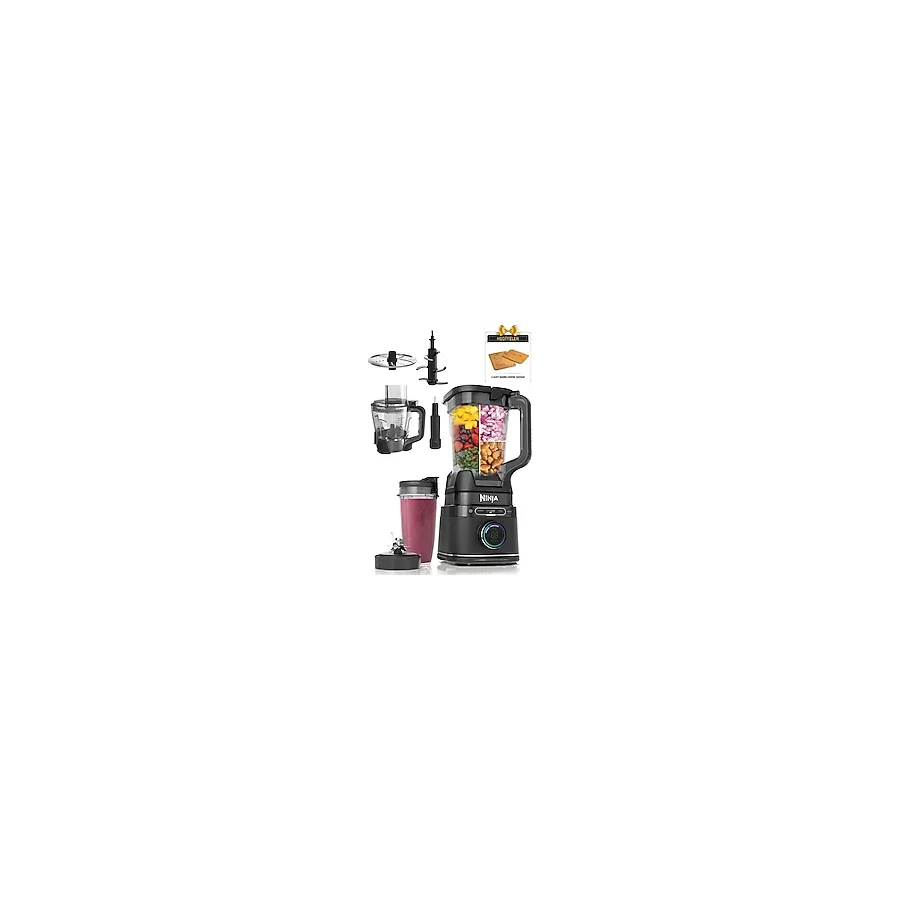 Ninja 3'ü 1 Arada Blender Mutfak Sistemi Meyve Suyu Hazırlama Hamur Yoğurma Doğrama Buz Kırma Smoothie ve Çorba Yapma Makinesi 1200W - Siyah
