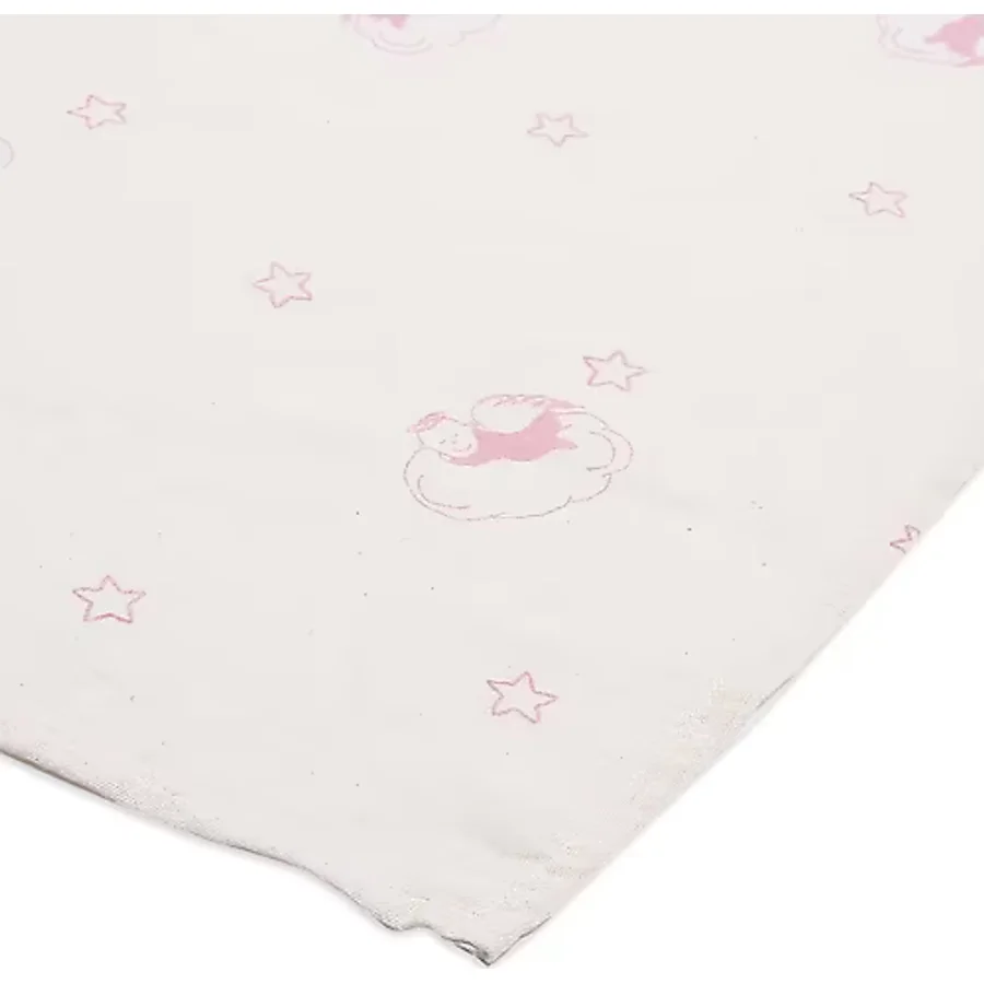 Ninniline Mellis Muslin Kundak ve Çok Amaçlı Örtü / Krem- Pembe Melek