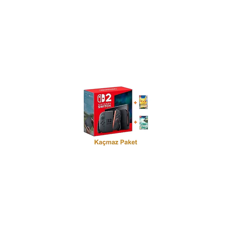 Nintendo Switch 2 Oyun Konsolu + Nintendo Switch Pokemon Lets Go Pikachu Oyun + Nintendo Switch The Legend Of Zelda Tears Of The Kingdom Oyun