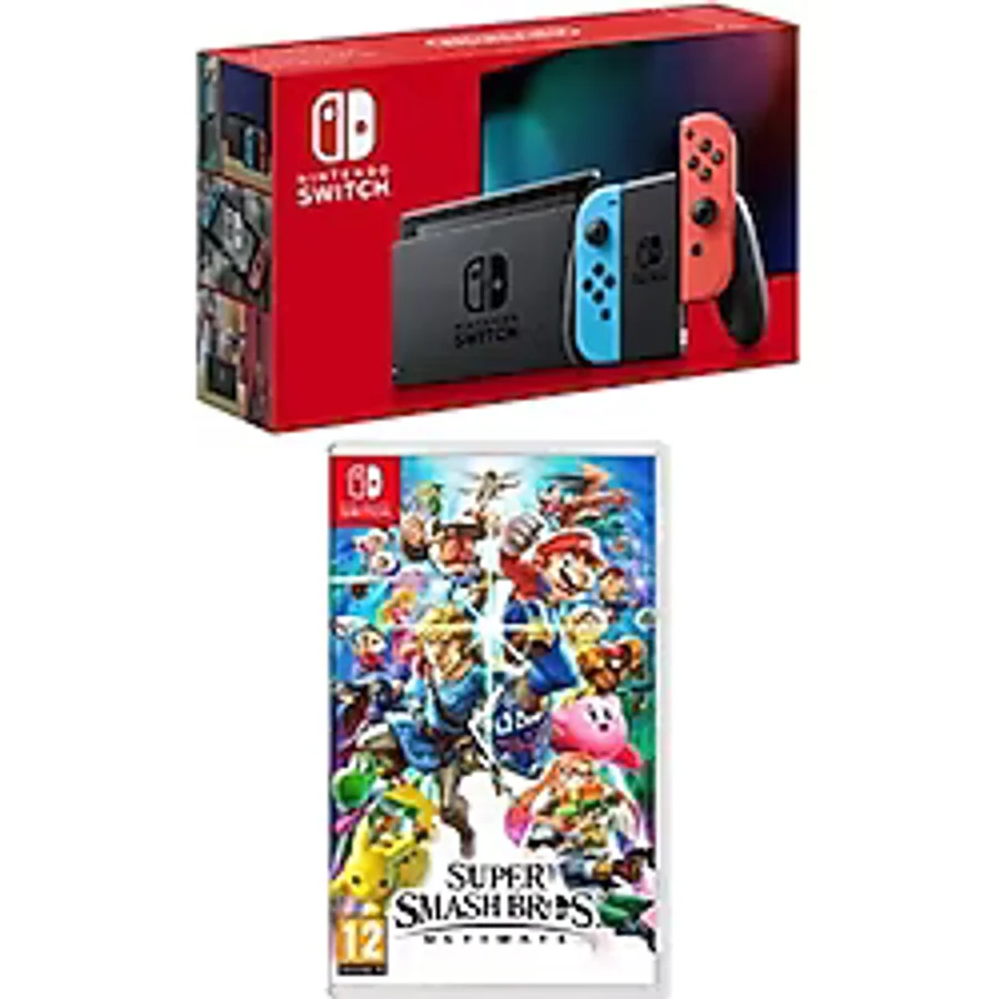 Nintendo Switch Konsol Neon Red Blue + Super Smash Bros Ultımate Switch Oyun