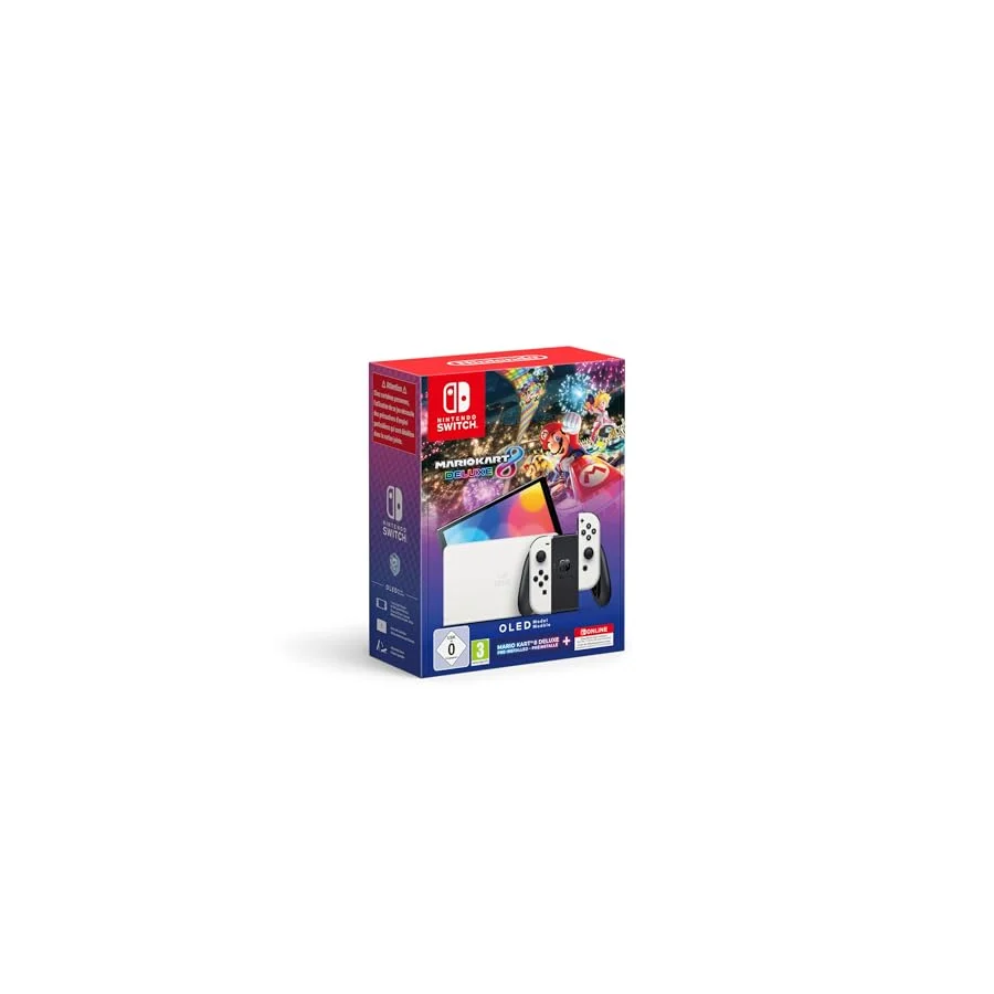 Nintendo Switch OLED Konsol Beyaz + Mario Kart 8 Deluxe + 12 Months Nso