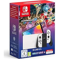 Nintendo Switch OLED Konsol Beyaz + Mario Kart 8 Deluxe + 12 Months Nso