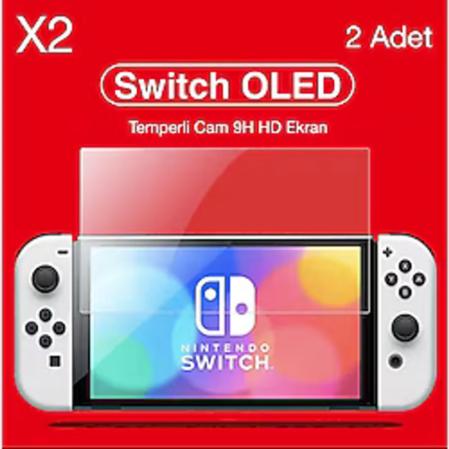 Nintendo Switch Oled Temperli Cam Ekran Koruyucu 2 Adet 9H
