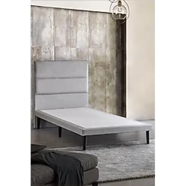 Niron Yatak Slim Tek Kişilik Baza ve Başlık Takımı 80x180 cm Açık Gri