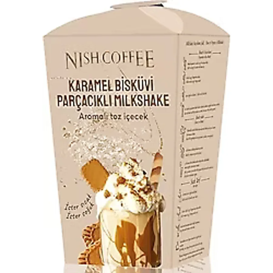 Nish Karamel Bisküvi Parçacıklı Milkshake Toz İçecek 250 gr