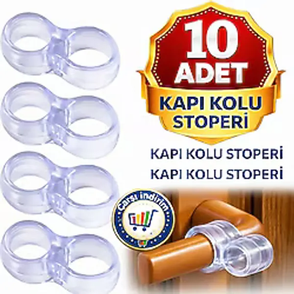Nistabolje Plastik 10 Adet Kapı Kolu Pencere Stoperi, Kapı Arkası Duvar Koruyucu Tampon, Silikon Durdurucu