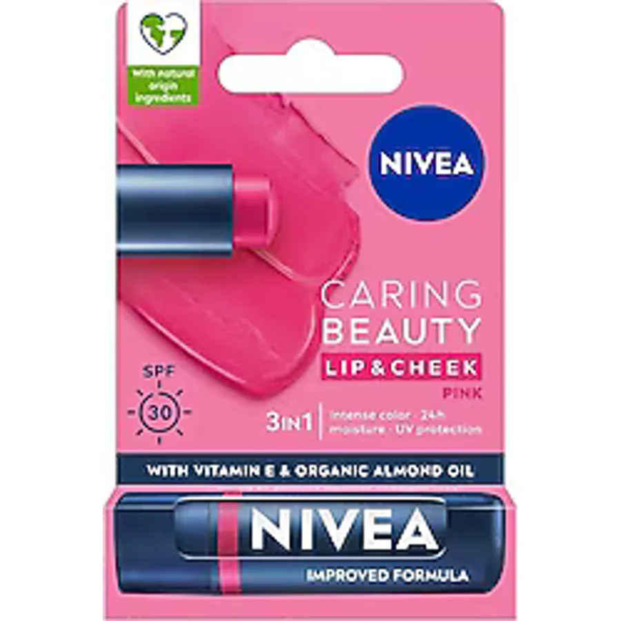 Nivea Caring Beauty 30 Faktör 4.8 gr Pembe Dudak Nemlendirici