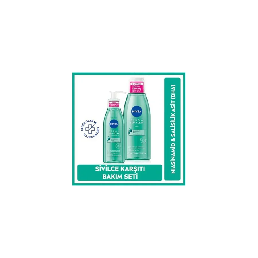 NIVEA Derma Skin Clear Yüz Temizleme Jeli 150 ml+Nivea Tonik 200 Set