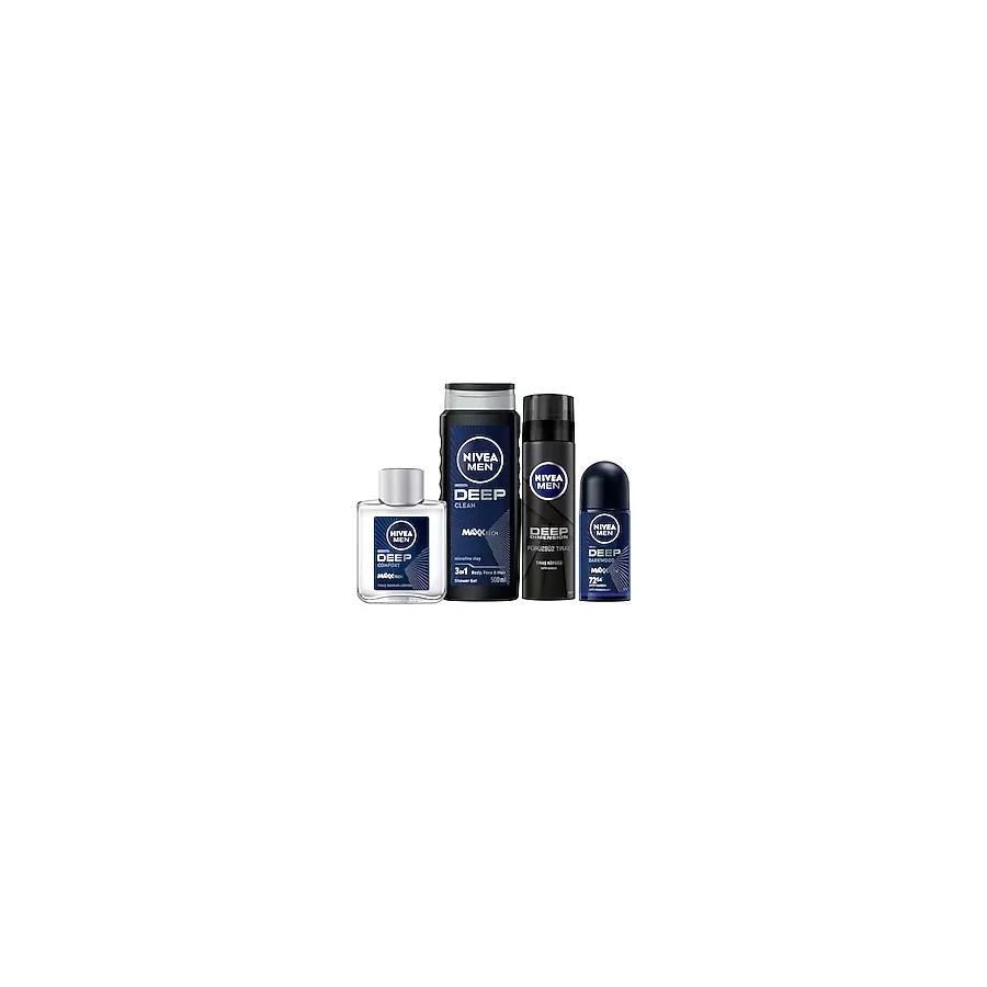 Nivea Erkek Cilt Bakım Seti ( Deep Losyon + Deep Tıraş Köpüğü + Deep Roll On + Deep Duş Jeli)