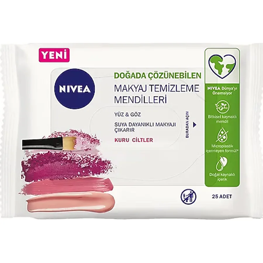 Nivea Kuru Ciltler için 25'li Makyaj Temizleme Mendili