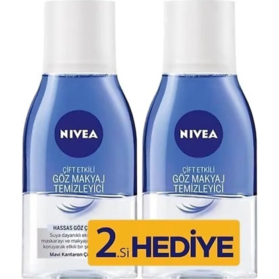 Nivea Me Make Up Expert Hassas Çift Fazlı 125 ml 2 Adet Göz Makyaj Temizleme Suyu