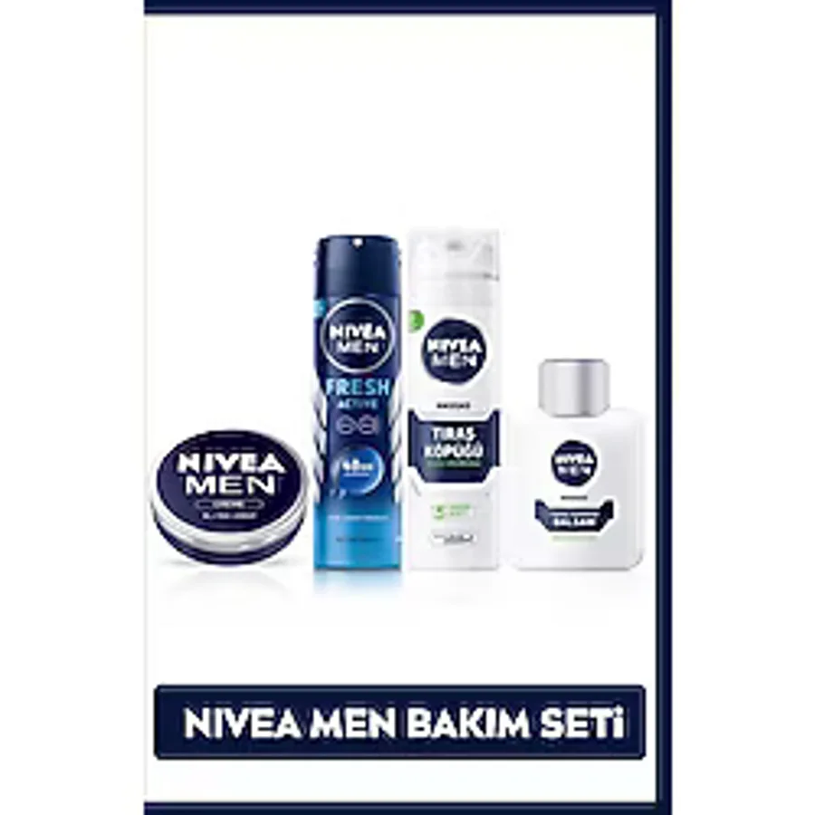 NIVEA Men Deodorant,Nemlendirici Krem,Tıraş Köpüğü,Tıraş Sonrası Balsam,Kişisel Bakım Çantası Hediye