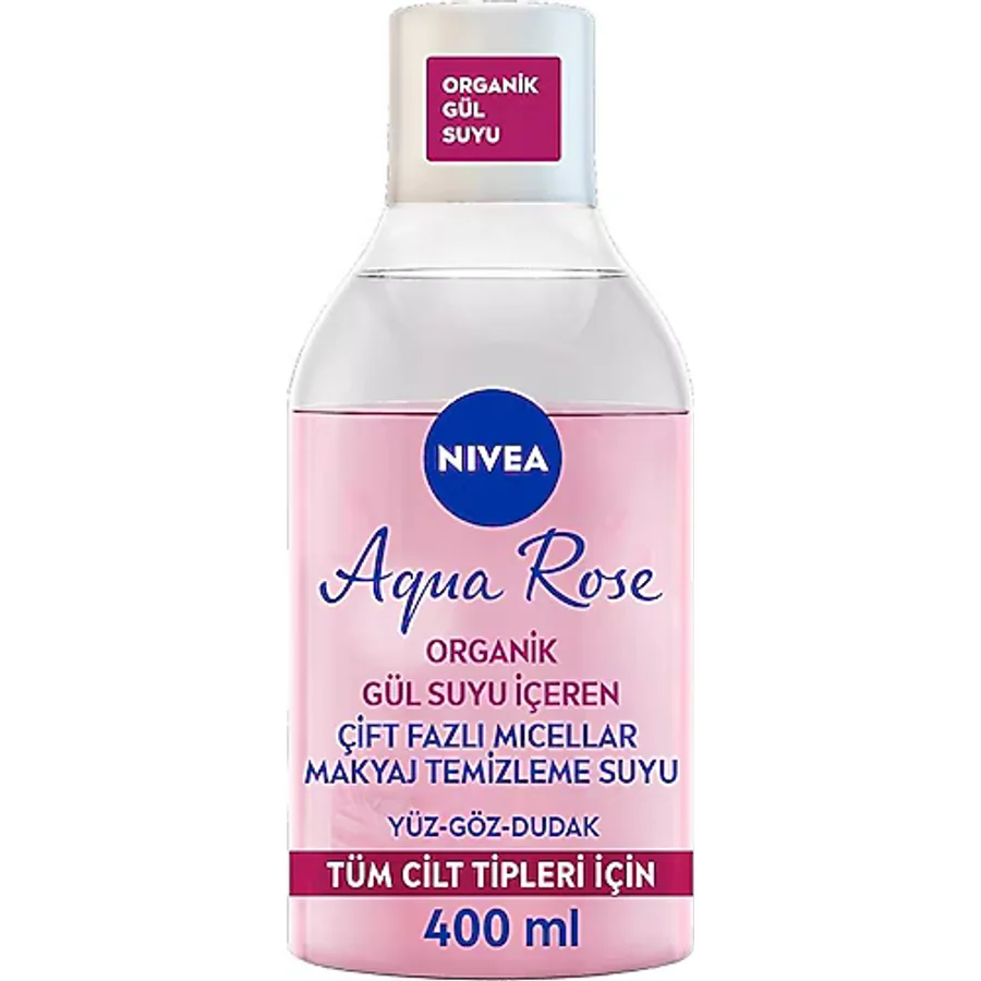 Nivea Micellar Aqua Rose Gül Suyu Çift Fazlı 400 ml Makyaj Temizleme Suyu