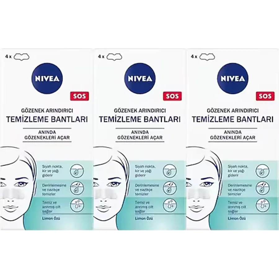 NIVEA SİYAH NOKTA & T - BÖLGESİ BANTLAR x3