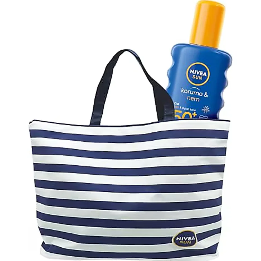 Nıvea Sun Spf 50+ Koruma & Nem Nemlendirici Güneş Kremi Sprey 200 ml + Plaj Çantası