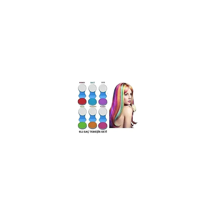 Niyenabeauty 6lı Saç Tebeşiri Seti Geçici Renkli Saç Boyası Kalıcı Etki ile Canlı Renkler