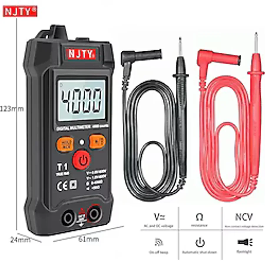 Njty T1 Dijital Multimetre True Rms Ncv 600V Mini Cep El Tipi
