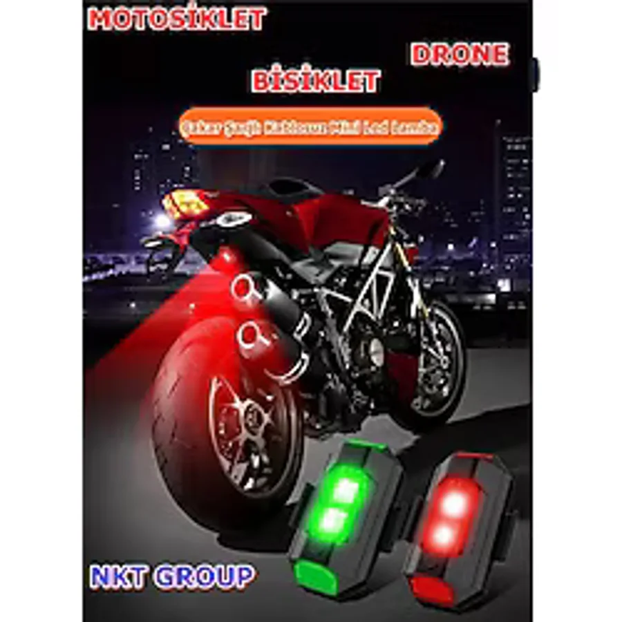 Nkt Group Rgb Motosiklet Drone Bisiklet Otomotiv Çakar Şarjlı Kablosuz Mini Led Lamba- 7 Renk